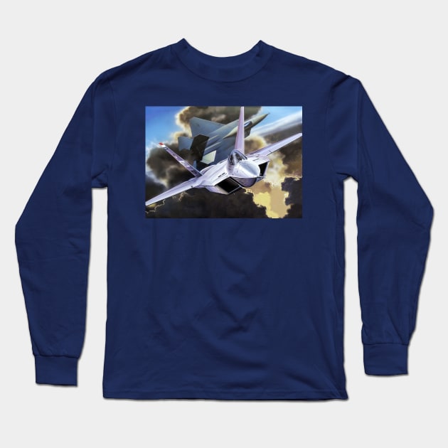 F-22 Raptor Long Sleeve T-Shirt by Aircraft.Lover